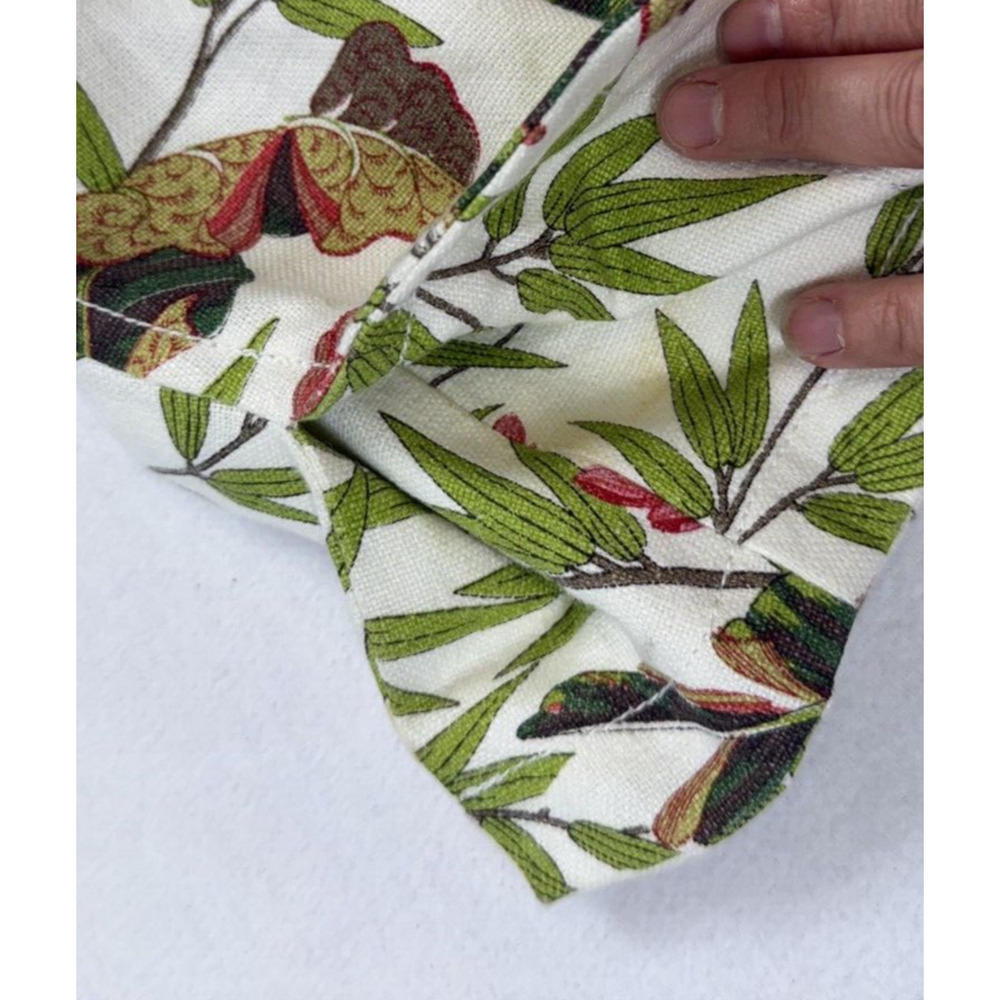 Vintage BoHo Tropical Pring Linen jacket Butterfly Bamboo Floral Size 10 Resort‎ - Picture 7 of 13